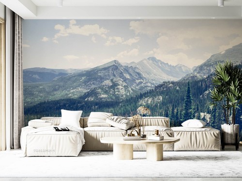 Sky mountain forest view - 3d,